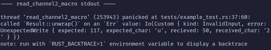Error message in test when simply unwrapping a result